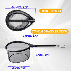 Foldable fishing net with aluminum frame for compact storage