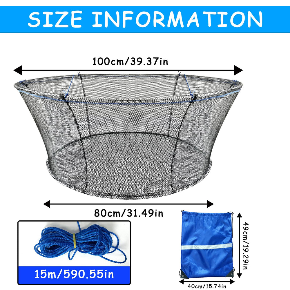 Foldable storage bag for portable fishing net
