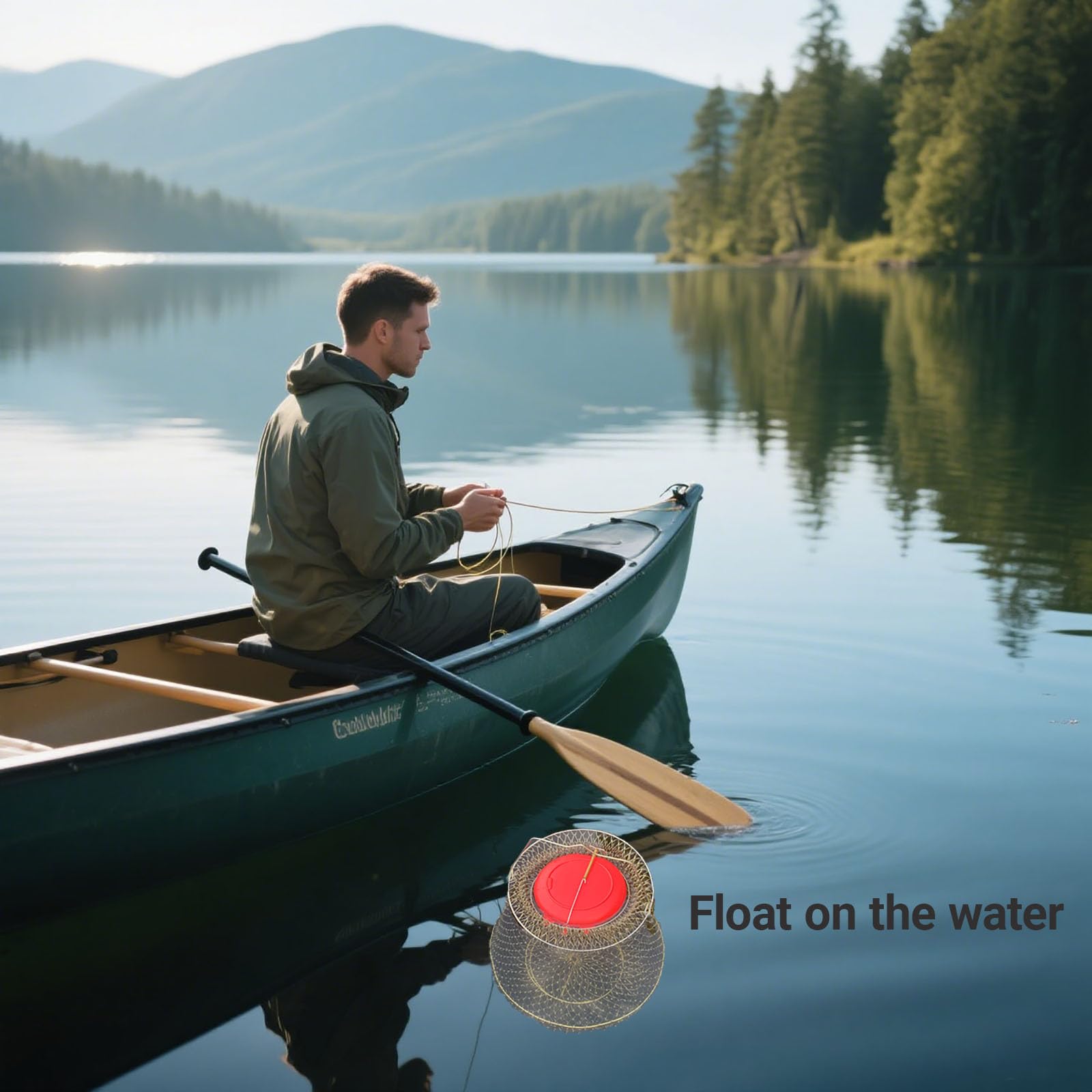 Folded, compact storage of the collapsible fish basket