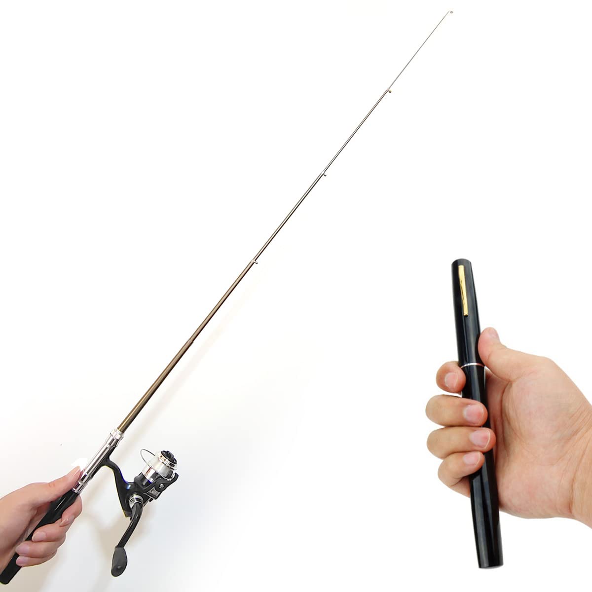 Compact folded length of 8 inches for the mini pen rod