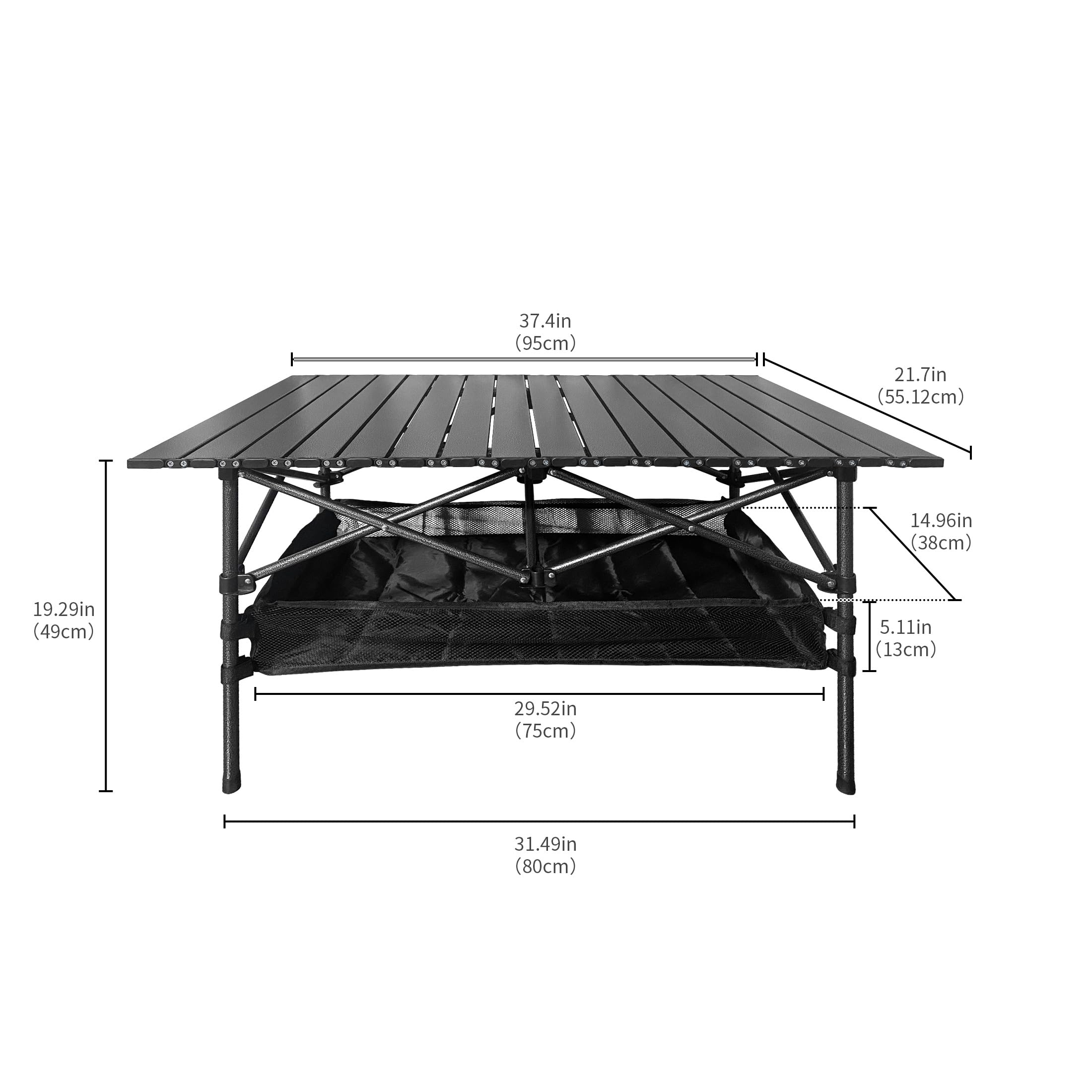 Folding Camping Table adjustable height for comfortable outdoor dining.