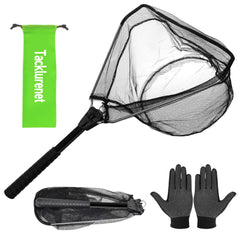 Folding kayak fishing net with aluminum frame