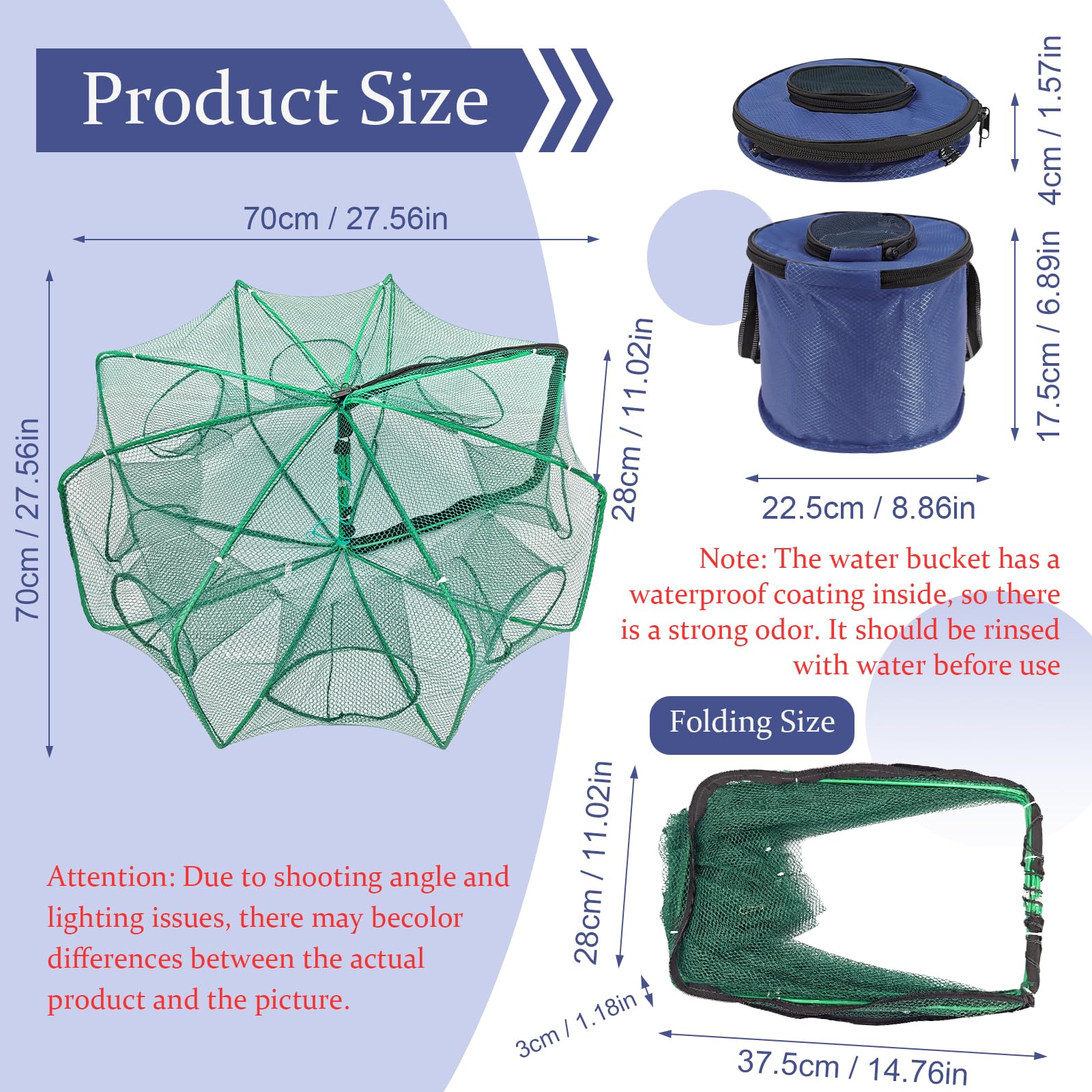 Foldable 8-hole 8-sided minnow trap design
