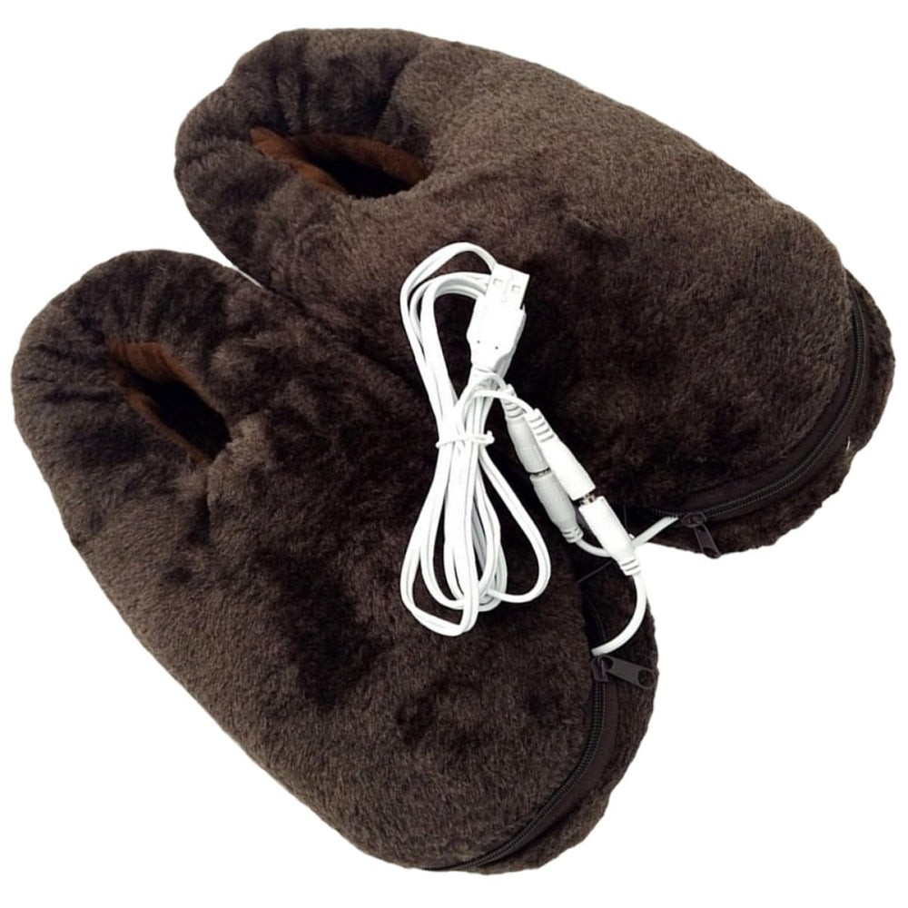 FOMIYES USB heated booties — full view for indoor warmth on cold days.