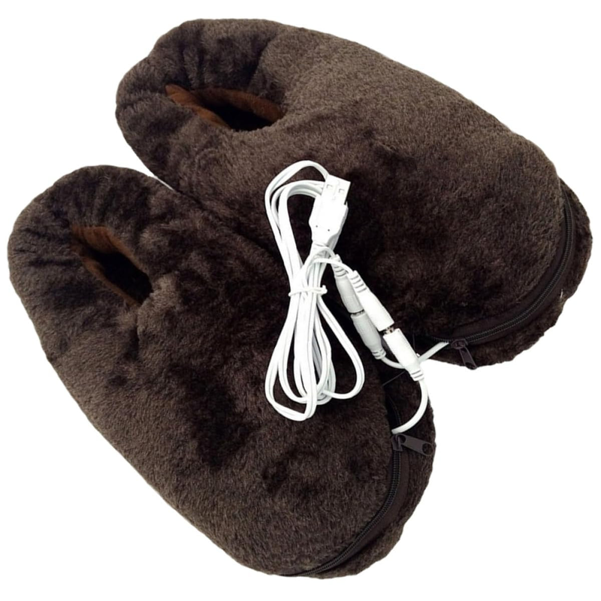 FOMIYES USB heated booties — full view for indoor warmth on cold days.