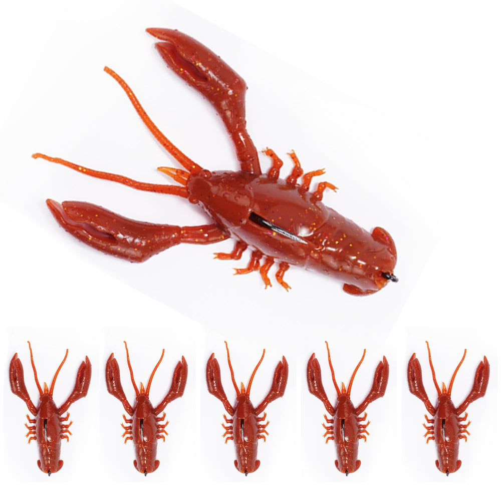 Orange FONMANG Sleeper Craw 3in 5/8oz, side view ready to fish