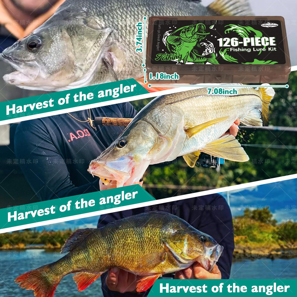 Spinner spoons and soft plastic lures set