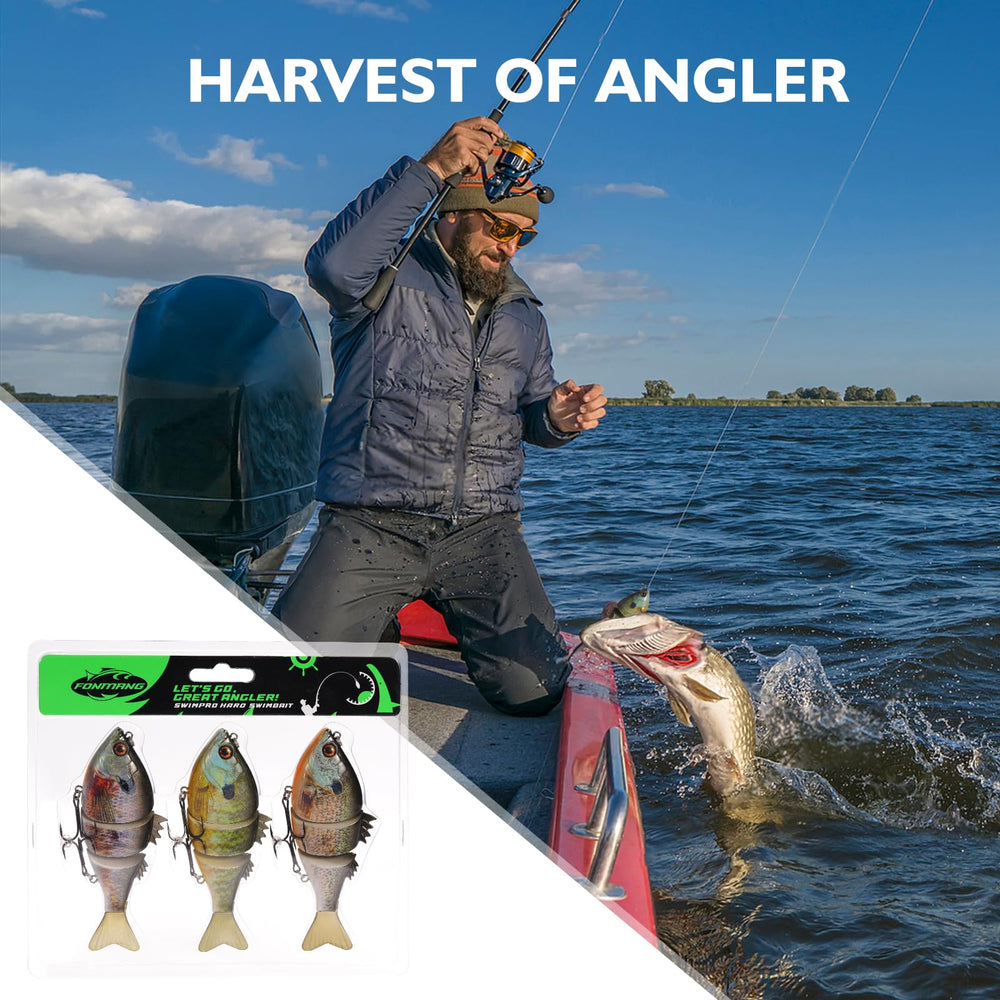 FONMANG swimbait used for bass, walleye, and pike in freshwater and saltwater