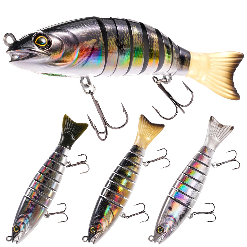 FONMANG SWIMPRO 6.5-inch jointed swimbait front view with holographic finish