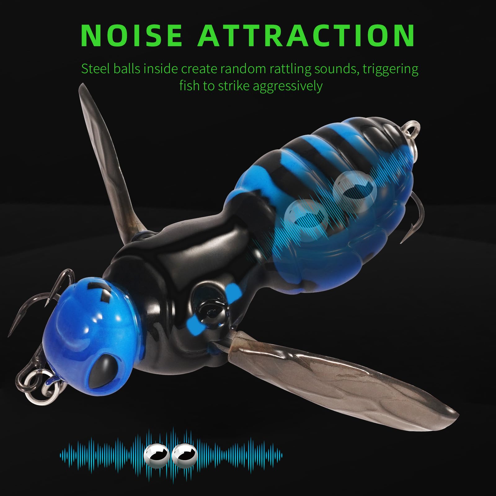 Foldable wings for bubbling topwater action