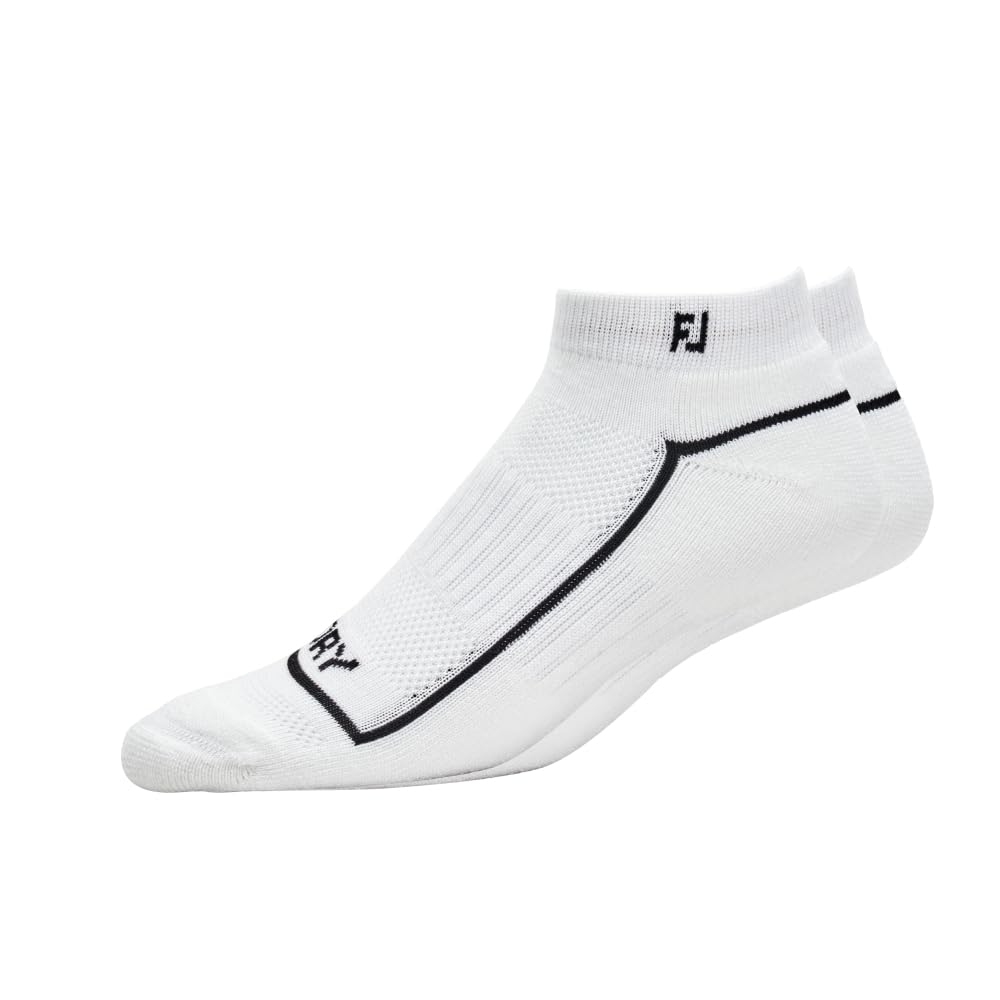 FootJoy ProDry Sportlet Socks in white deliver dry comfort with arch support for golf.