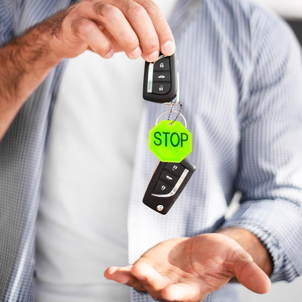 Fopytu STOP reflector pendant on dog collar boosts nighttime visibility on walks.