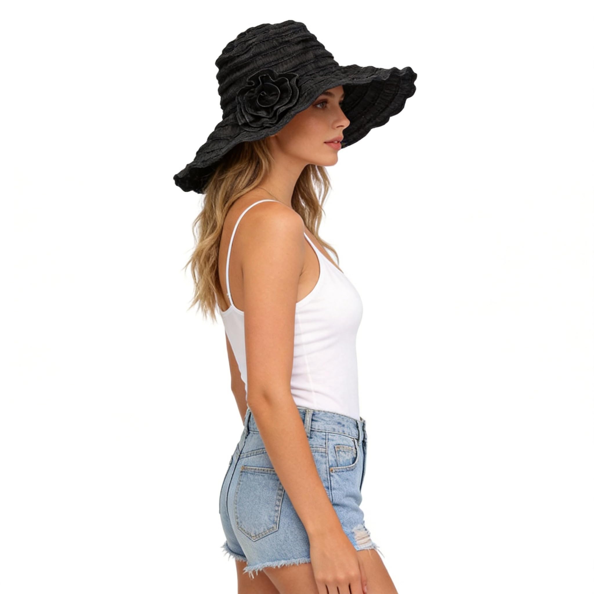 FORBUSITE sun hat shading neck and shoulders in windy outdoor conditions