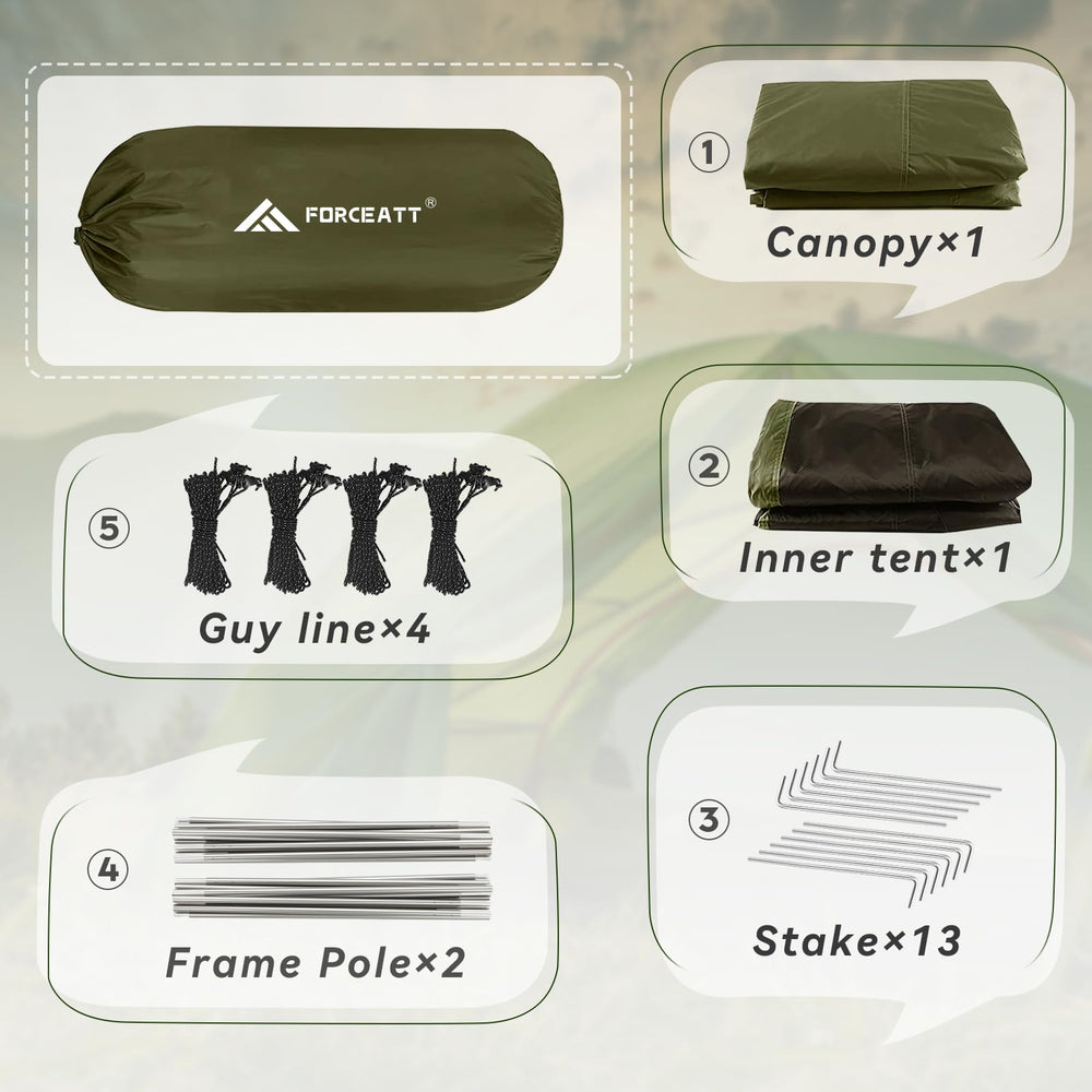 Forceatt camping tent vestibule-storage-entry provides convenient gear storage and easy access.