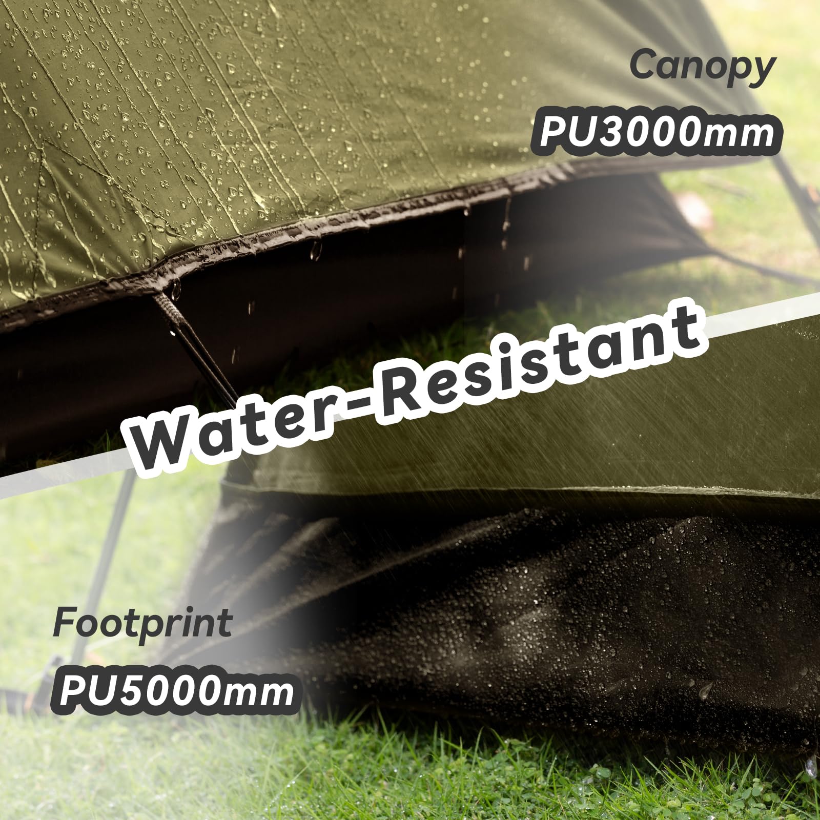 Forceatt camping tent waterproof-rainfly-coverage keeps you dry in wet conditions.