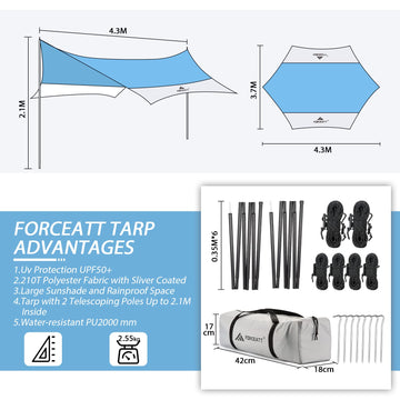 Forceatt waterproof PU2000 coating keeps gear dry in sudden showers