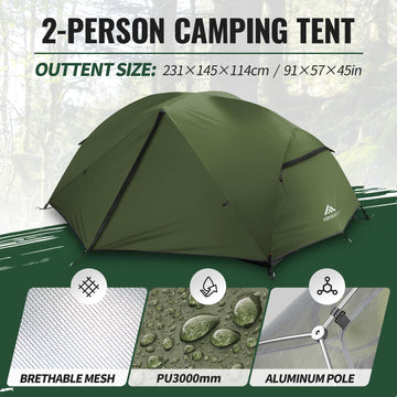 Forceatt 2-person tent door entry demonstrates easy access after a long hike