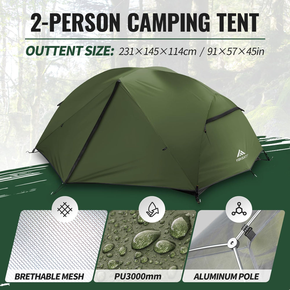 Forceatt 2-person tent door entry demonstrates easy access after a long hike