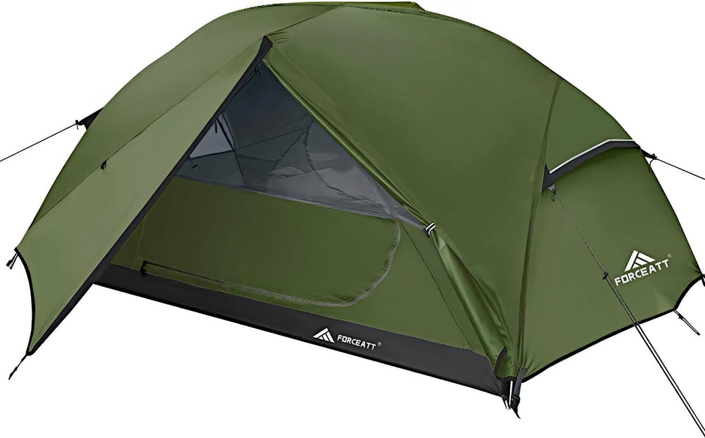 Forceatt 2-person tent front view shows stable shelter for two hikers