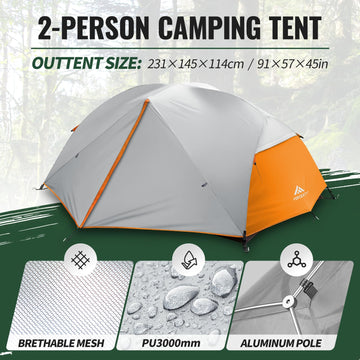 Forceatt two-person interior space shows roomy layout for two campers.