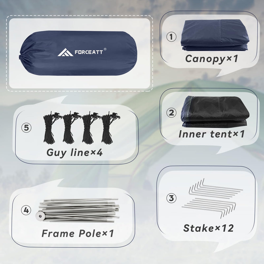 Forceatt aluminium poles provide sturdy support in windy conditions.