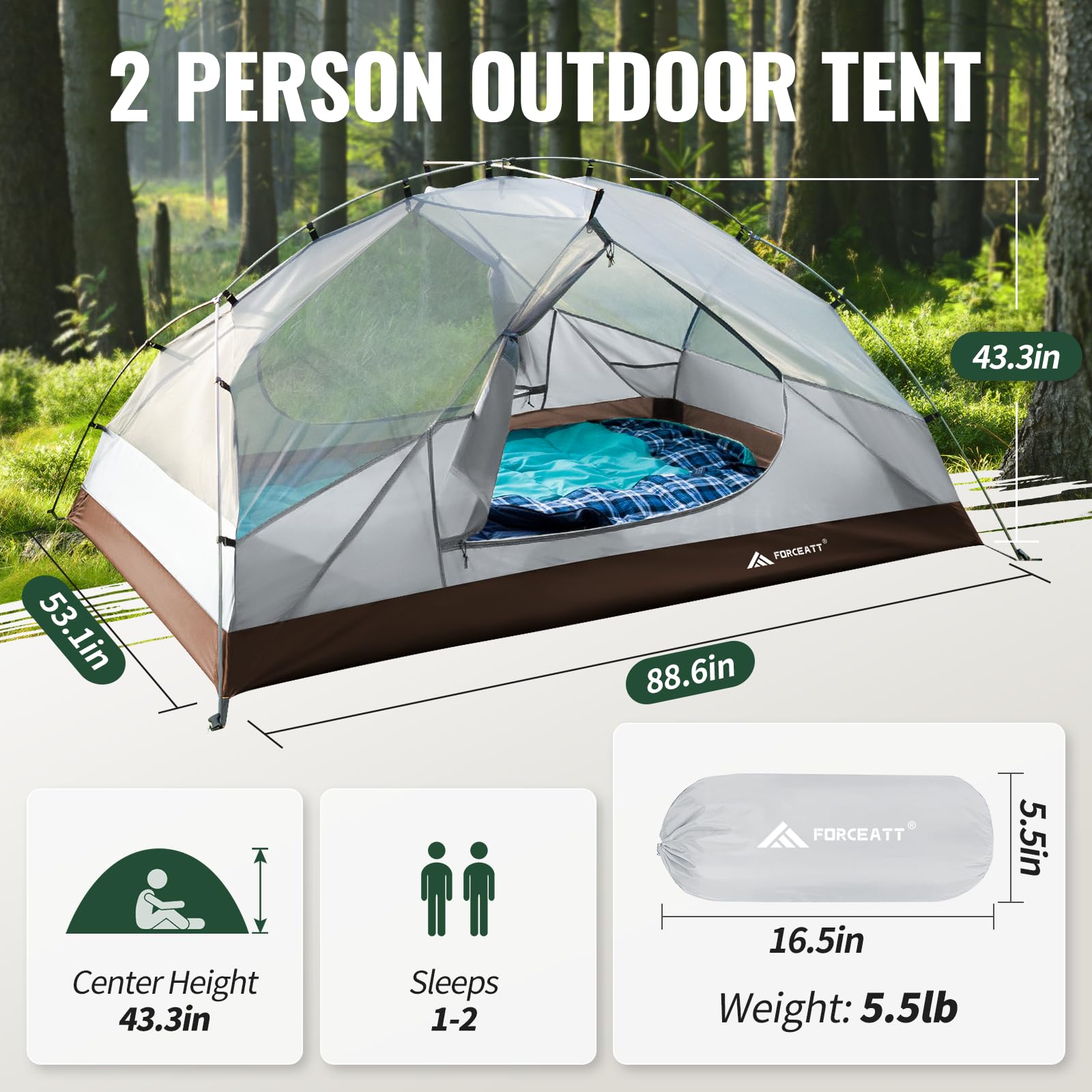 Forceatt aluminum poles 7001-series illustrate lightweight yet sturdy support.