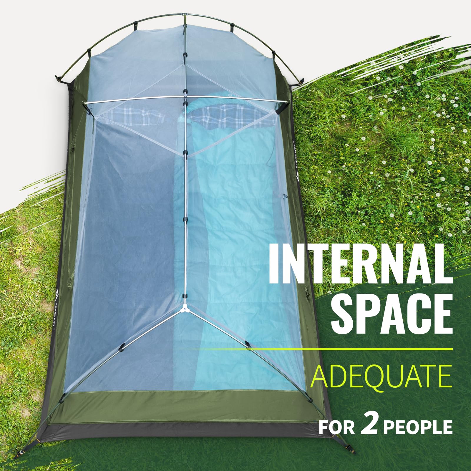 Forceatt 2-person tent aluminum poles enable fast, sturdy setup