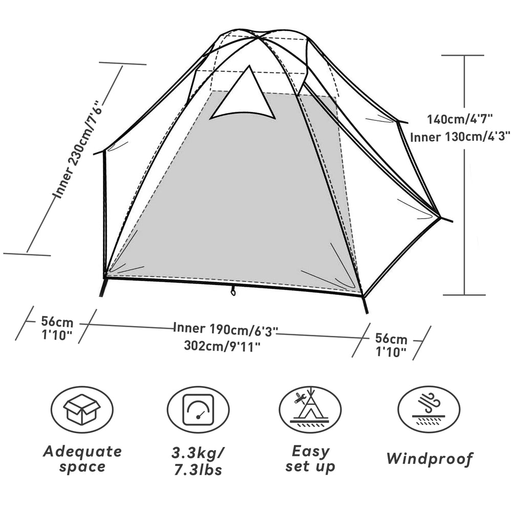 Forceatt tent front entrance with vestibule shows easy entry and extra gear storage.