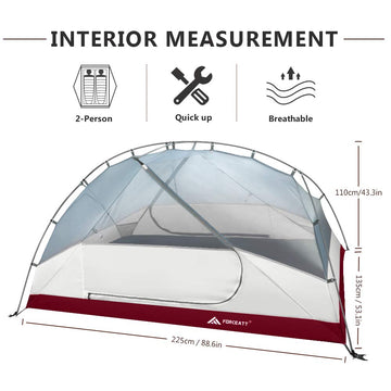 Forceatt tent interior height of 110 cm for comfortable sitting and movement.