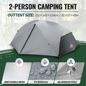 Forceatt tent waterproof floor with 3k rainfly protection