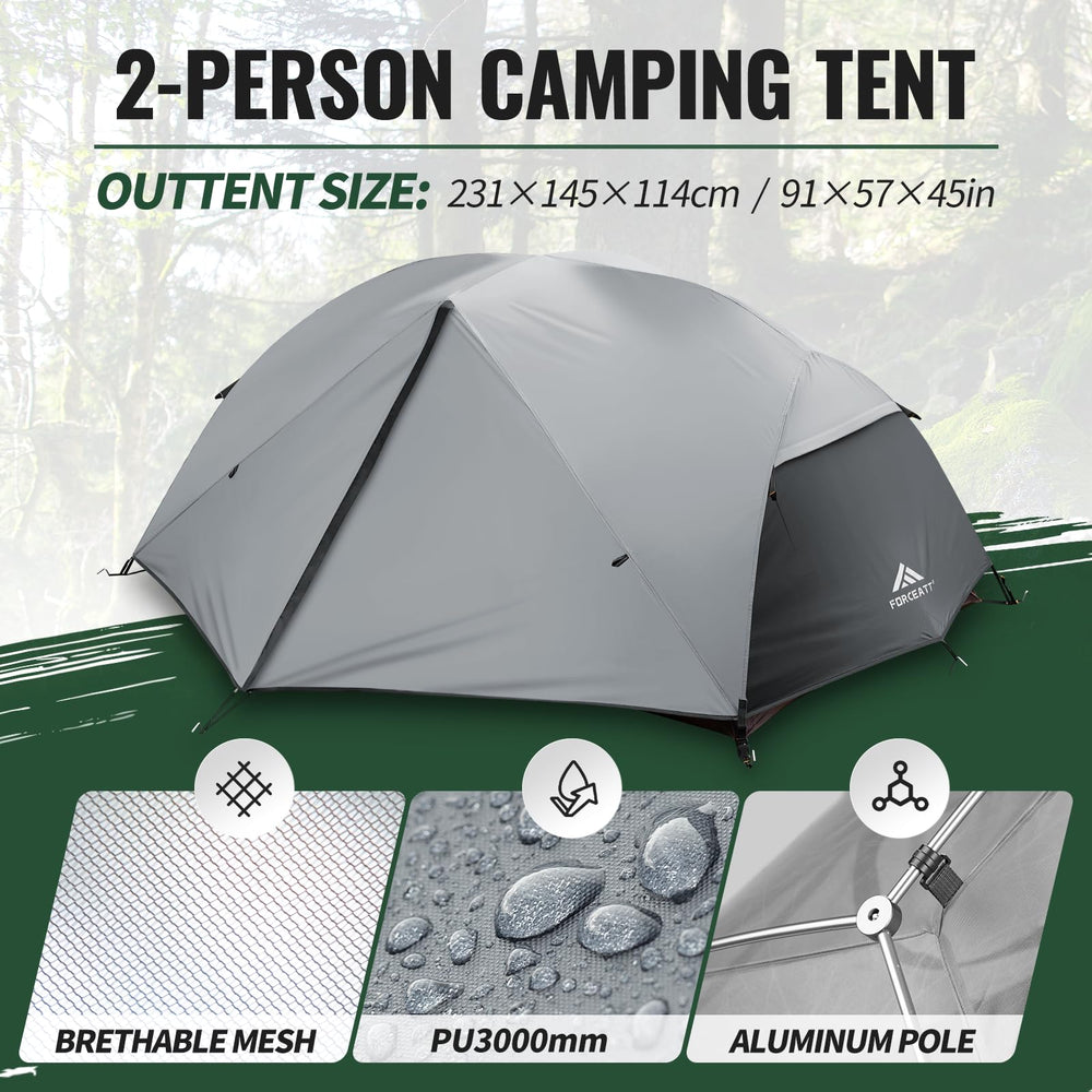 Forceatt tent waterproof floor with 3k rainfly protection