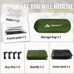 Forceatt 2-person tent waterproof rainfly provides rain and ground moisture protection