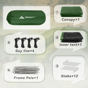 Forceatt tent waterproof seams close-up demonstrates weather-ready protection.