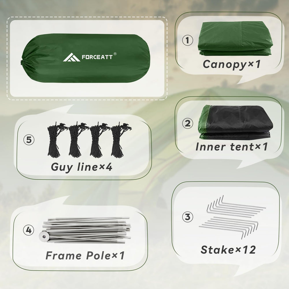 Forceatt tent waterproof seams close-up demonstrates weather-ready protection.