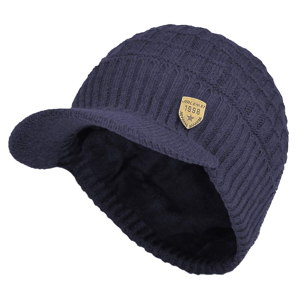Fordallio Winter Visor Beanie blue waffle knit exterior