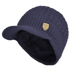 Fordallio Winter Visor Beanie blue waffle knit exterior