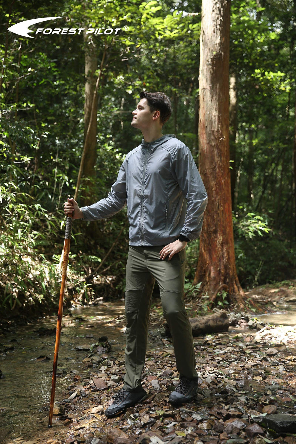 FOREST PILOT skidproof rubber tip improves stability on uneven terrain