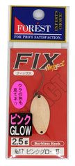 Forest Spoon Fix Impact Pink Glow II #17 lure angled for trout fishing.
