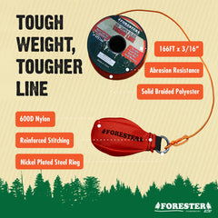 FORESTER 166ft throw line in action aids accurate throws through branches.