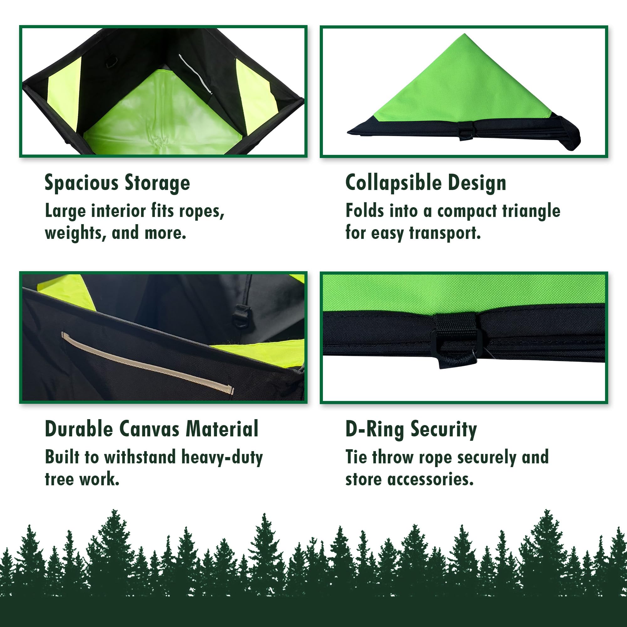 Forester canvas throwline bag shows rugged durability for demanding tree work.
