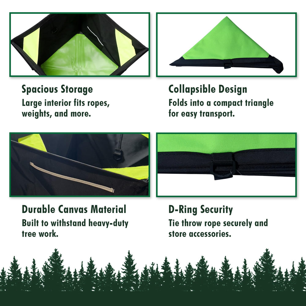 Forester canvas throwline bag shows rugged durability for demanding tree work.