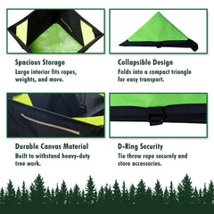 Forester canvas throwline bag shows rugged durability for demanding tree work.
