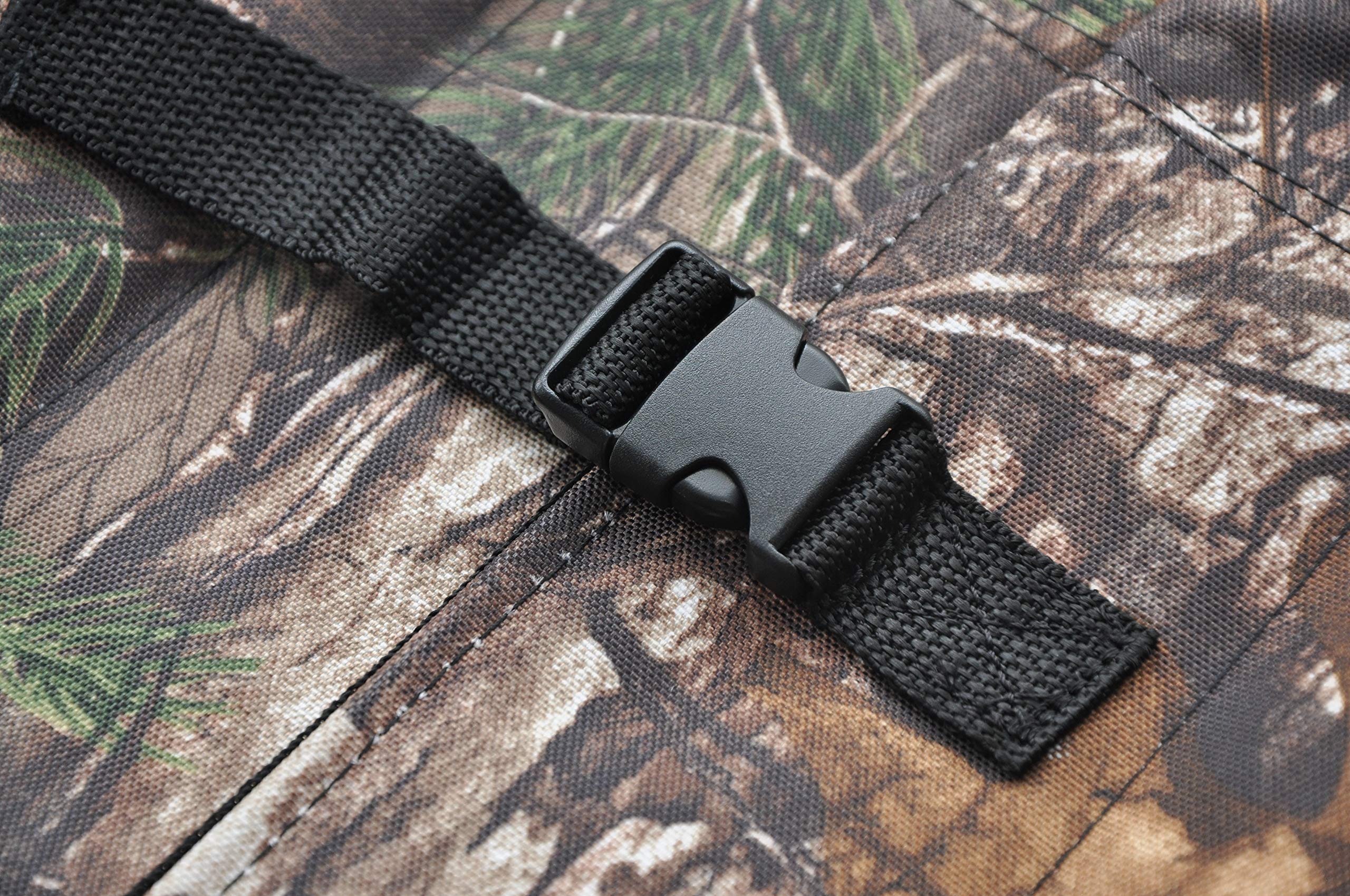 Foreverlast Snake Guard Chaps close-up reveals sturdy strap system for secure fit.