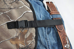 Foreverlast Snake Guard Chaps shield against brush and briars on upper and lower legs.