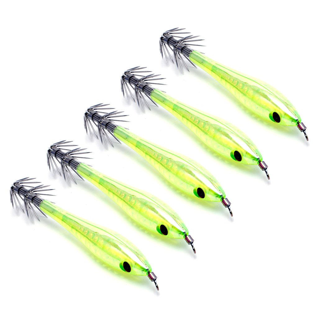 Forgun glow-in-dark squid lure in green attracts squid at night