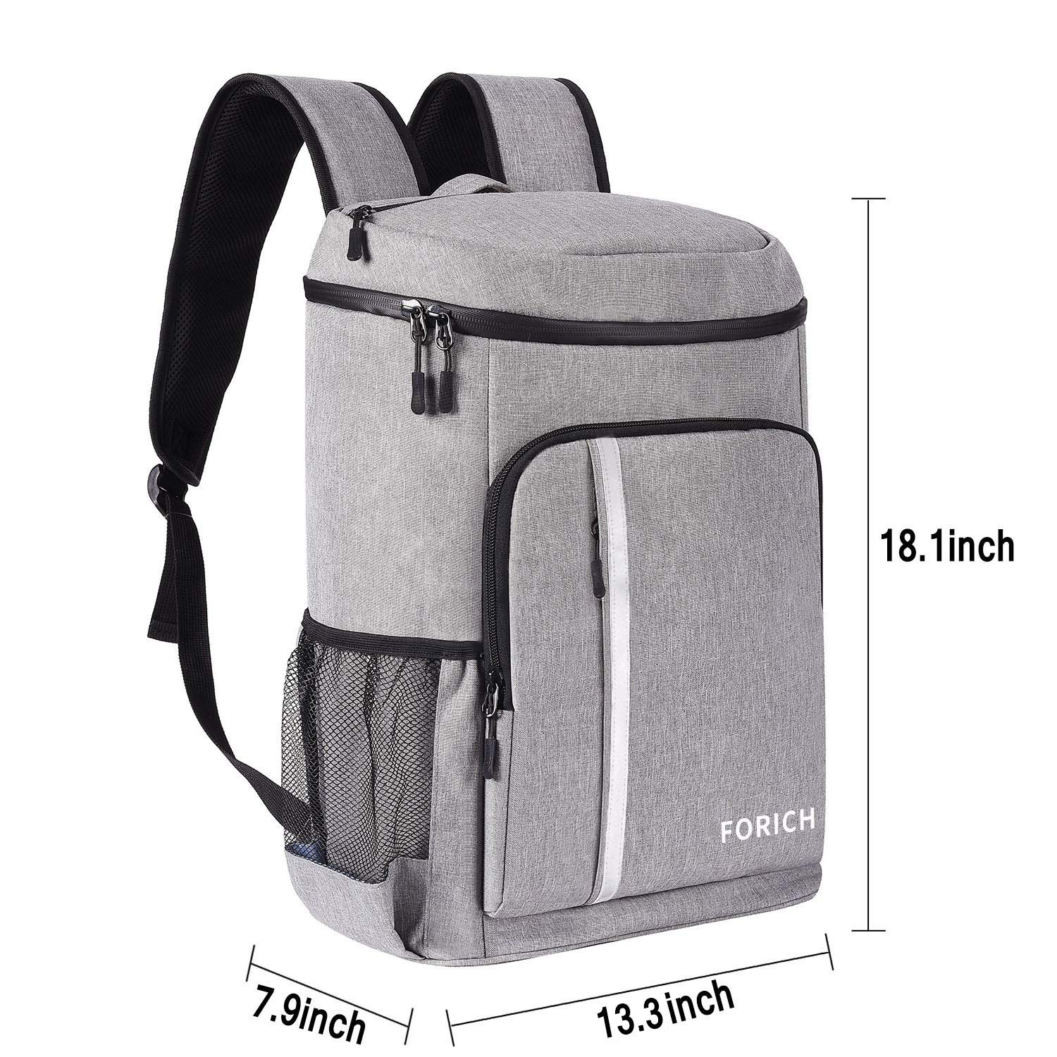 FORICH backpack cooler mesh pockets displaying extra storage for water bottles and phones