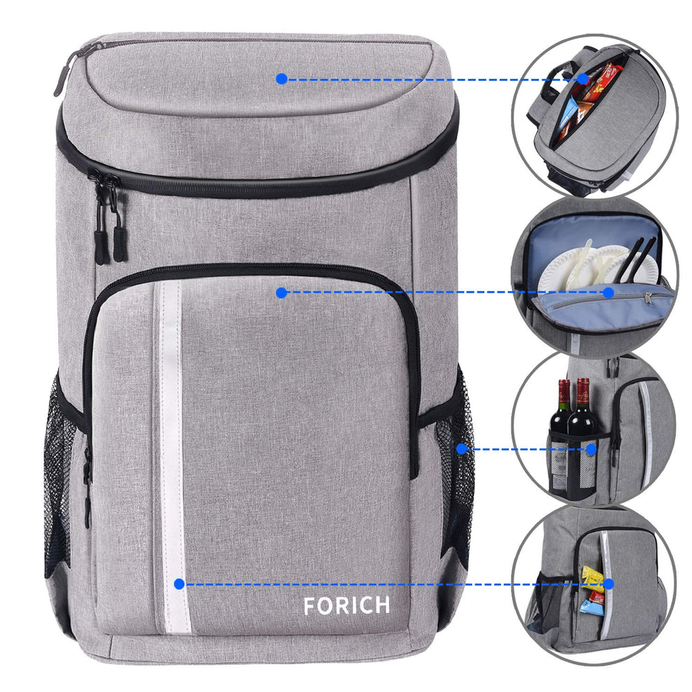 FORICH backpack cooler shoulder straps highlighting ergonomic, padded support for all-day wear