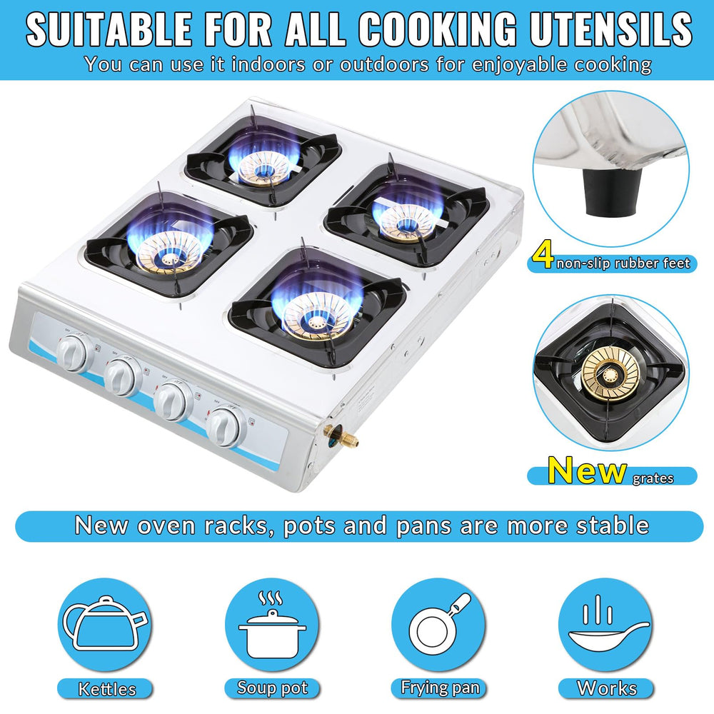 Forimo propane stove in action with high heat output for cooking.
