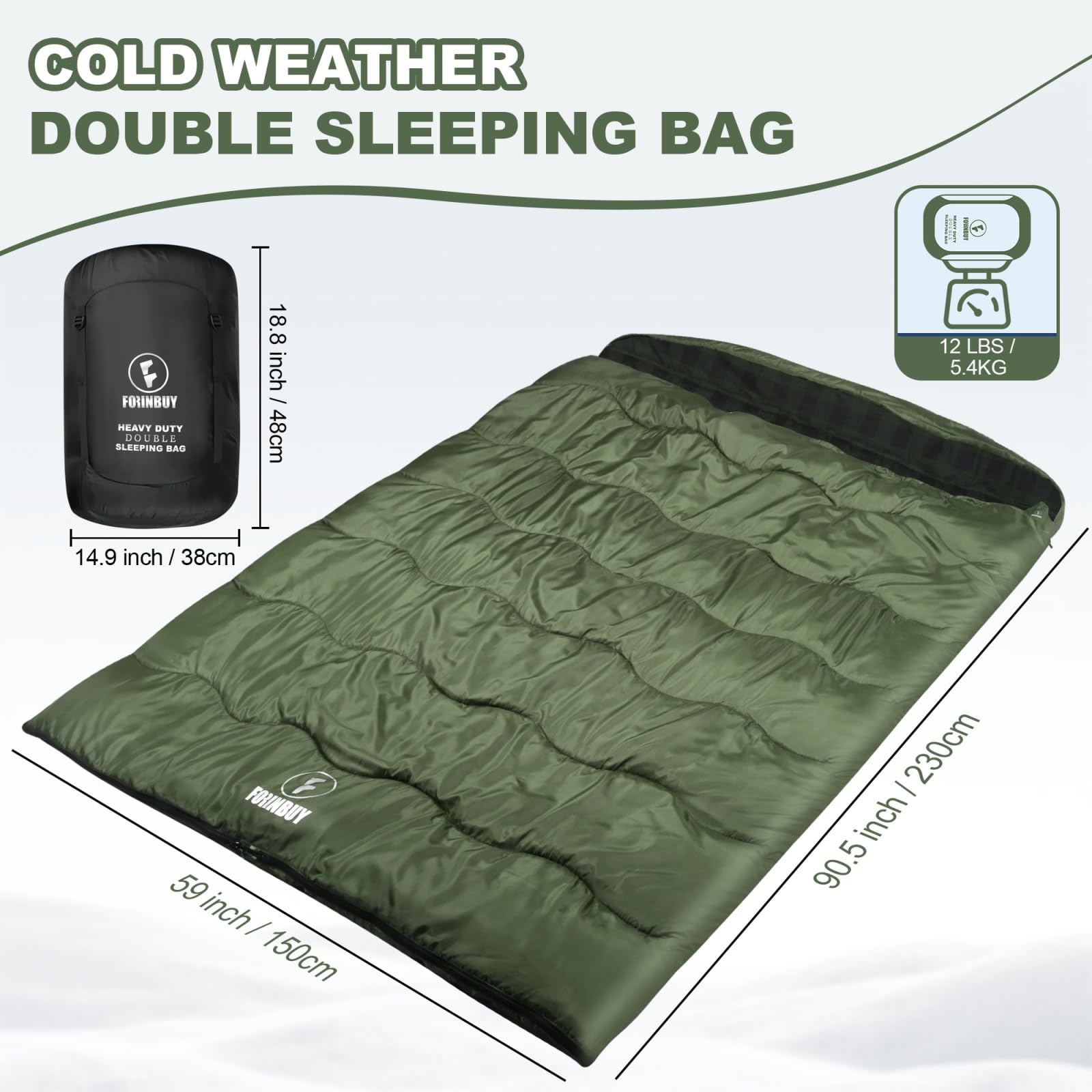 Forinbuy sleeping bag camping scene for two shows warmth and shared outdoor comfort.