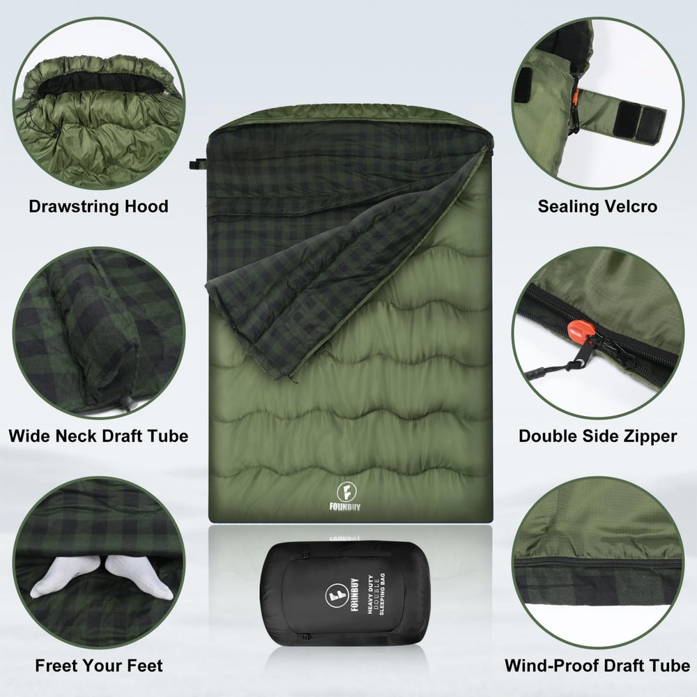 Forinbuy 0 degree sleeping bag unfolded as blanket for versatile outdoor lounging.